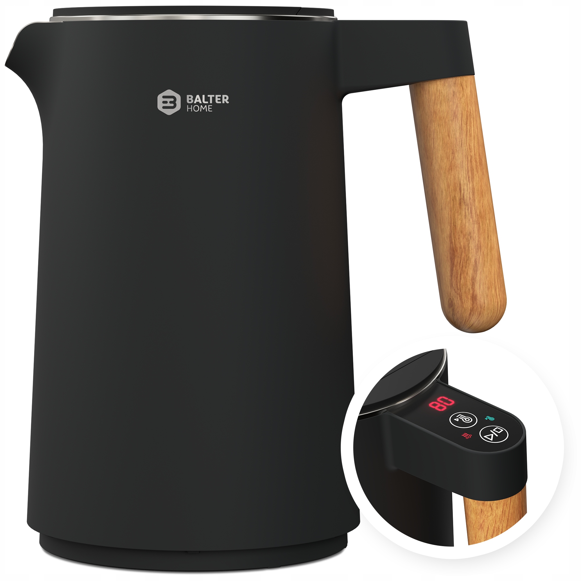 Rýchlovarná kanvica Balter Home WK-08-BL 2200 W 1,5 l čierna